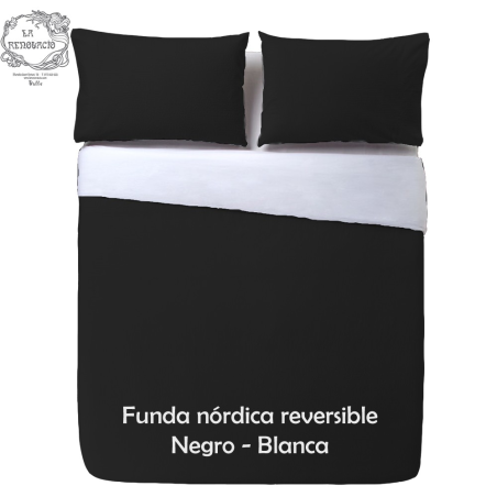 FUNDA NÓRDICA BICOLOR REVERSIBLE  Blanco / Negro