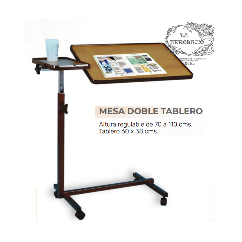 Mesa auxiliar doble tablero.