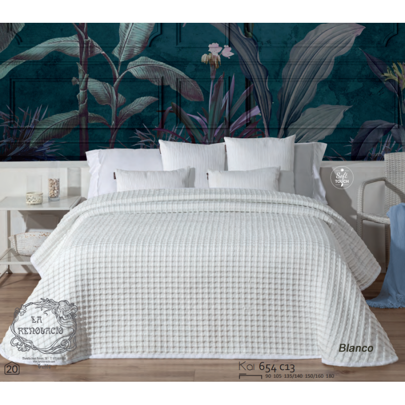 Colcha Jacquard Viscosa KAI Blanco